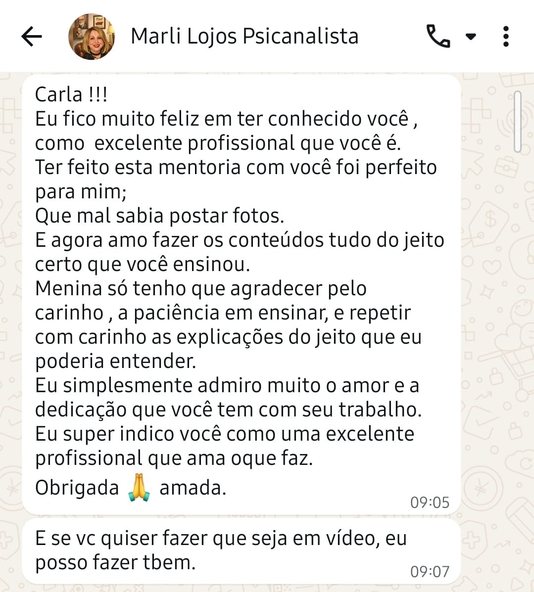 Depoimento de Marli Lojos
